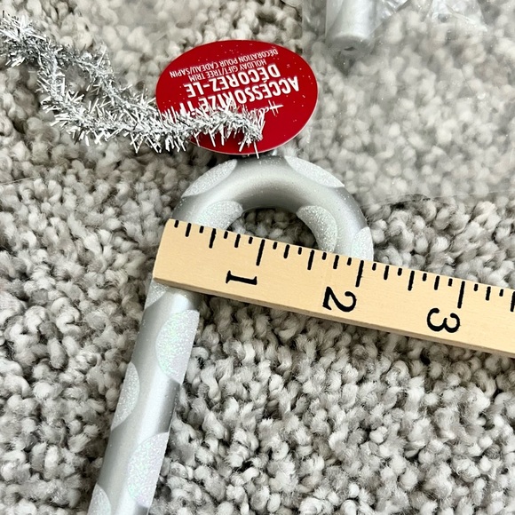 Hallmark 6” Silver Plastic Candy Cane Christmas Tree Ornaments / Gift Trim 15qty - Picture 6 of 11